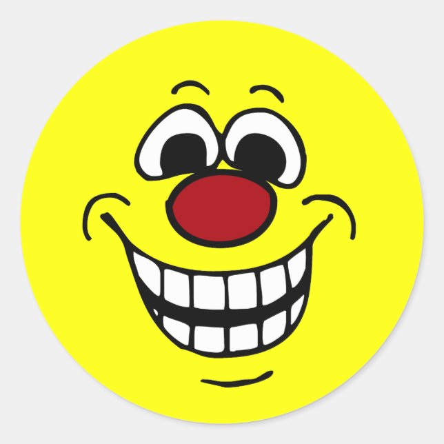 fröhlich Face Grumpey Runder Aufkleber (Vorderseite)