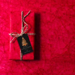 Fröhlich Feiertags-Weihnachtsbaum-Grün-Kupfer Geschenkanhänger