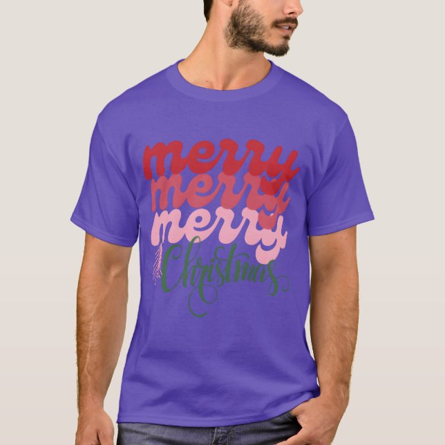 Fröhlich frohe Weihnachten lustig T-Shirt (Vorderseite)