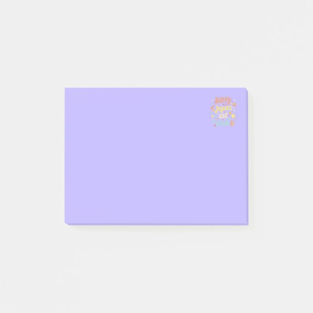 Fröhlich, fröhlich, frei, Motivierend, inspirieren Post-it Klebezettel (Vorderseite)