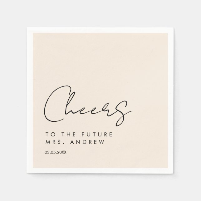 Fröhlich, für die Zukunft Mrs!! modern, minimalist Serviette (Vorderseite)