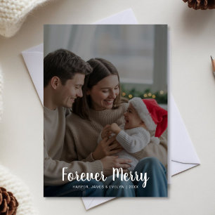 Fröhlich für immer – Gemütliche Winter-Familien-We Feiertagskarte