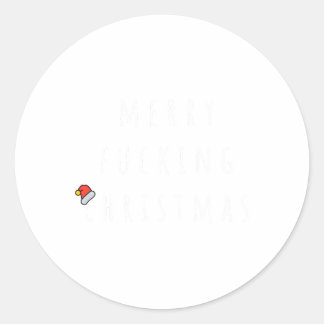 Fröhlich für Weihnachten Humorvolle Weihnachtsgesc Runder Aufkleber