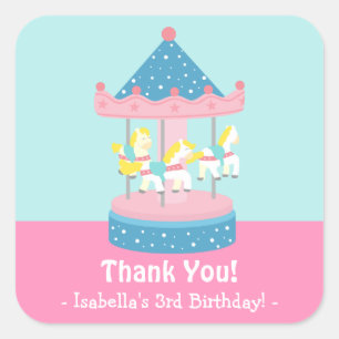 Fröhlich gehen quadratischer aufkleber