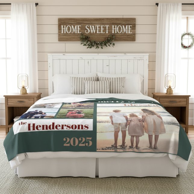 Fröhlich gesegnetes Weihnachtsgebäck Foto Green Fleecedecke (Von Creator hochgeladen)