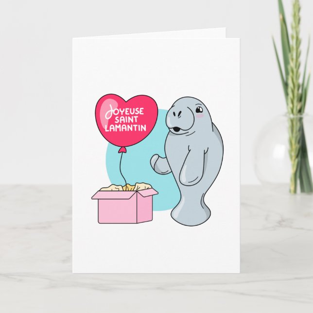 Fröhlich Heilige Lamantin Karte (Vorderseite)