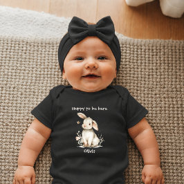 Fröhlich hier zu sein Bunny Neugeborenes Baby Strampler