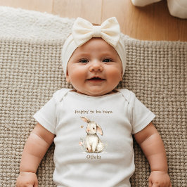 Fröhlich hier zu sein Hase Neugeborenes Baby Strampler