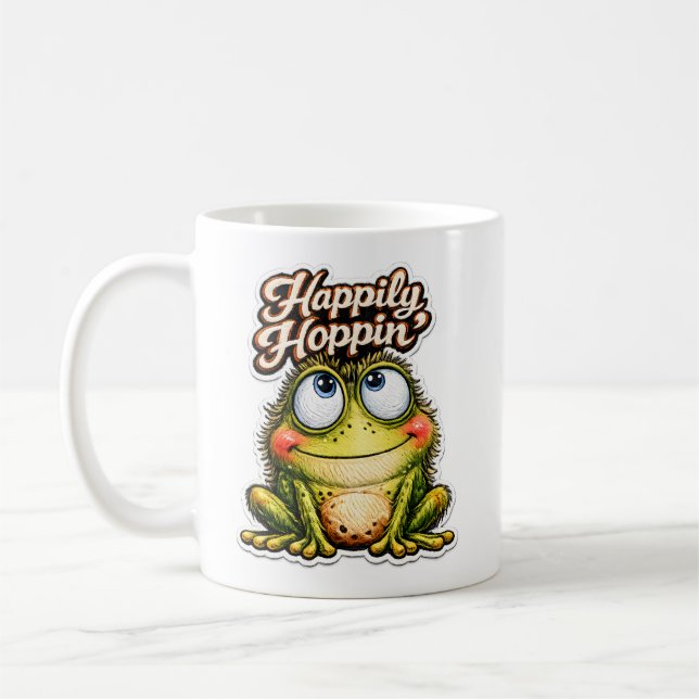 🐸 Fröhlich hüpfend – Süße Frosch-Kaffeetasse ☕✨ Kaffeetasse (Links)