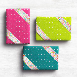 Fröhlich leuchtende bunte Punkte Weihnachtsfeierta Geschenkpapier Set