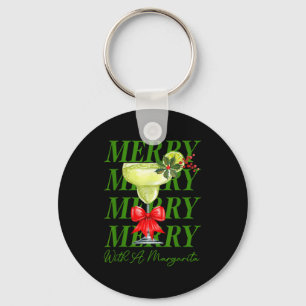 Fröhlich mit einem Margarita-Weihnachts-Trink-Marg Schlüsselanhänger
