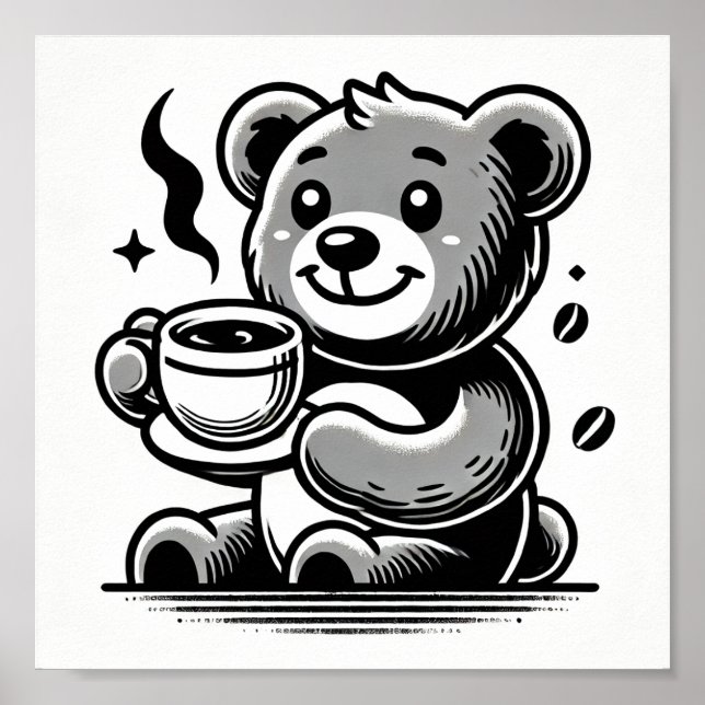 Fröhlich mit Kaffee Poster (Vorne)