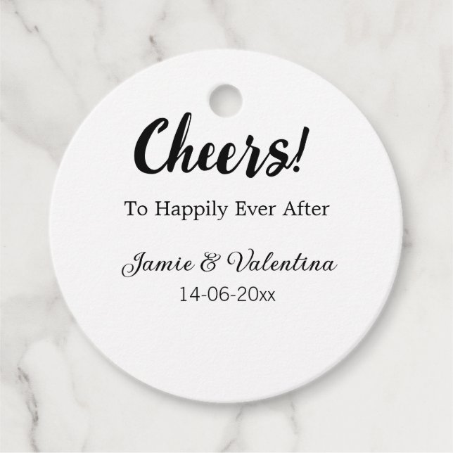 Fröhlich nach dem Hinzufügen von Paarnamendatum Geschenkanhänger (Vorderseite)