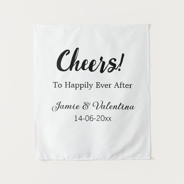 Fröhlich nach dem Hinzufügen von Paarnamendatum Wandteppich (Vorderseite)