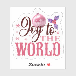 Fröhlich rosa Weihnachtsaufkleber! Aufkleber