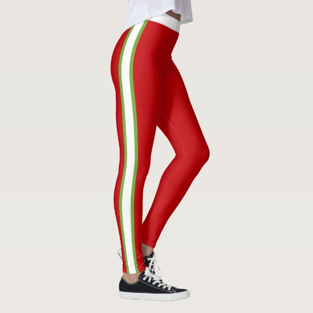 fröhlich und festlich rot weiß und grün leggings (Rechts)
