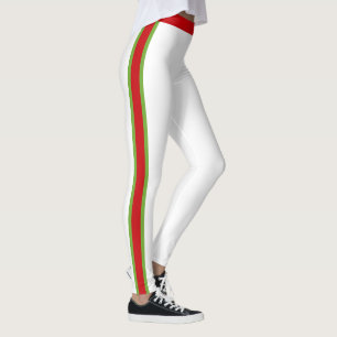 fröhlich und festlich rot weiß und grün leggings