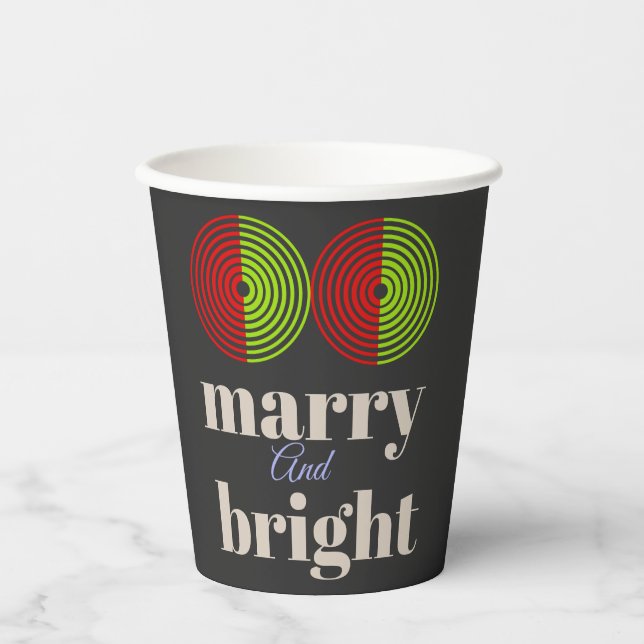 "Fröhlich und hell: Feiern Sie die Freude der Jahr Pappbecher (Vorderseite)