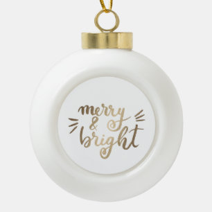 Fröhlich und hell - Gold Keramik Kugel-Ornament