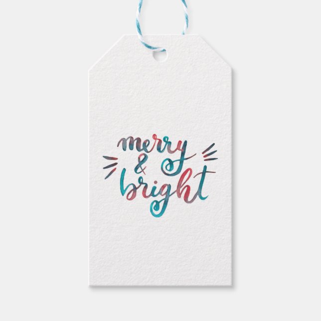 Fröhlich und hell - grün und rot geschenkanhänger (Vorderseite)