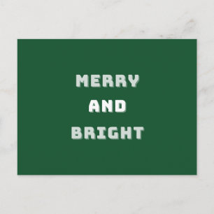 Fröhlich und hell, grüne Weihnachtskunst, Urlaub Postkarte