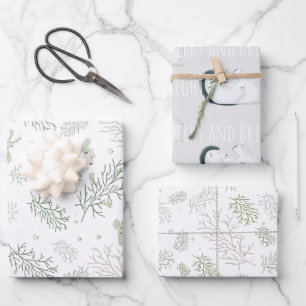 Fröhlich und hell mit Mistelzweig  Geschenkpapier Set