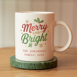Fröhlich und hell Moderne Weihnachtsfest Einfach Kaffeetasse