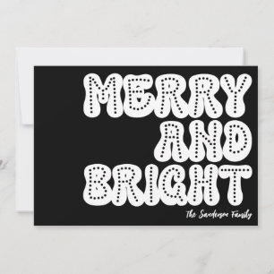 Fröhlich und Hell Trendig Retro Weiß Schwarz Feiertagskarte