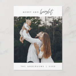 Fröhlich und hell, Weihnachts-Gruß, Foto der Famil Postkarte