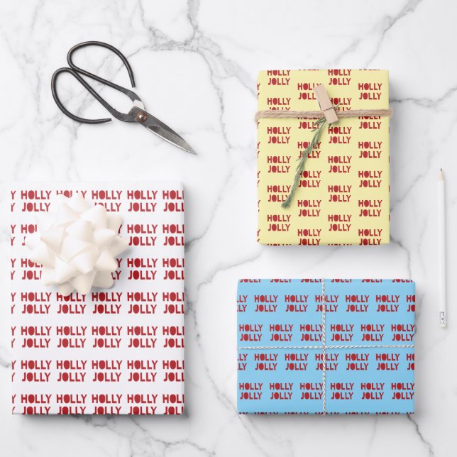 Fröhlich und lustig geschenkpapier set (Vorderseite)