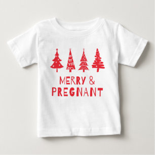 Fröhlich und schwanger zu Weihnachten Baby T-shirt