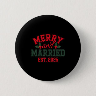 Fröhlich und verheiratet 2025 Weihnachten Paare Xm Button