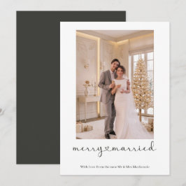 Fröhlich und verheiratet Personalisiertes Foto für Feiertagskarte