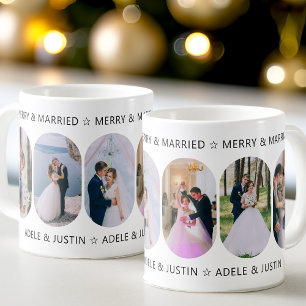 Fröhlich verheiratet 6 abgerundete Raute Foto Kaffeetasse