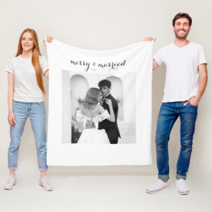 Fröhlich & Verheiratet - Personalisierte Weihnacht Fleecedecke