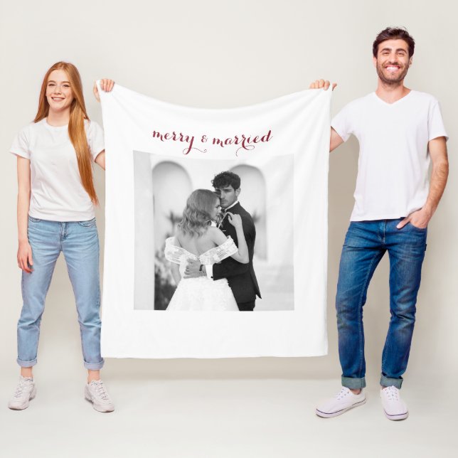 Fröhlich & Verheiratet - Personalisierte Weihnacht Fleecedecke (Beispiel)