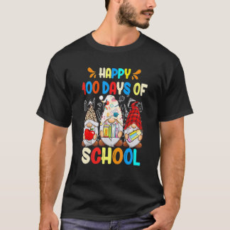Fröhliche 100 Schultage Gnome Lehrer Kinder T-Shirt