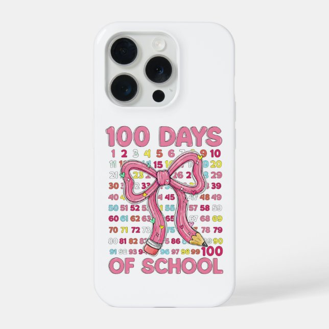 Fröhliche 100 Schultage Rosa Schleife iPhone Hülle (Rückseite)