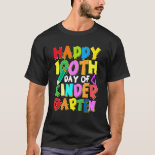 Fröhliche 100 Tage im Kindergarten Lustiger Schüle T-Shirt