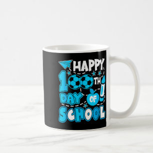 Fröhliche 100 Tage Schule Fußball Schüler Jungen Kaffeetasse