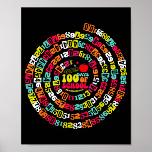 Fröhliche 100 Tage Schule Lustiger Mathelehrer Kin Poster