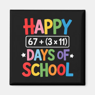 Fröhliche 100 Tage Schulfach Mathe-Gleichung 100. Magnet