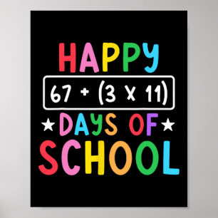Fröhliche 100 Tage Schulmathematik-Gleichung 100. Poster