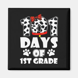 Fröhliche 101 Tage Schule 1. Klasse Hund 100 Tage Magnet