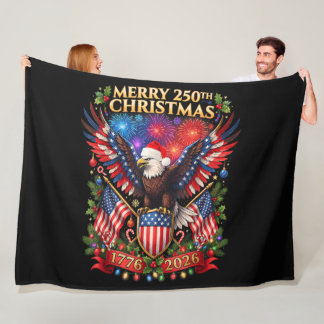 Fröhliche 250. Weihnachten 1776 2026 Patriotischer Fleecedecke