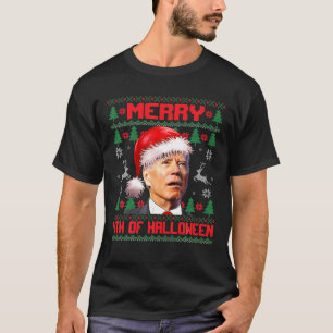 Fröhliche 4. Halloween Funny Biden Ugly Weihnachte T-Shirt