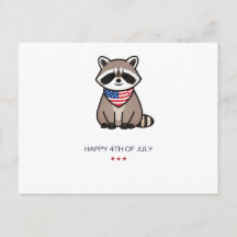 Fröhliche 4. Juli patriotische Waschbär-Kunst