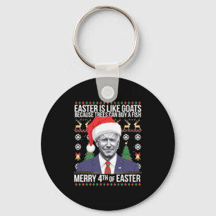Fröhliche 4. Ostern Lustiger Biden hässliches Weih Schlüsselanhänger