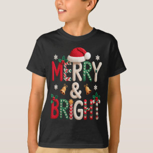 Fröhliche & helle Weihnachten Santa Hut Häkeln T-Shirt