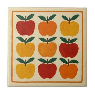 Fröhliche Apfelanordnung Fliese